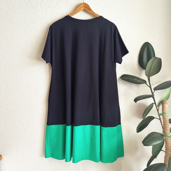 COS Midi Trapeze/Tent Dress Large Minimalist Modern Capsule Oversized Navy Swing - Picture 4 of 8